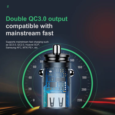 The Circular Plastic A+A 30W Dual QC3.0 Quick Car Charger